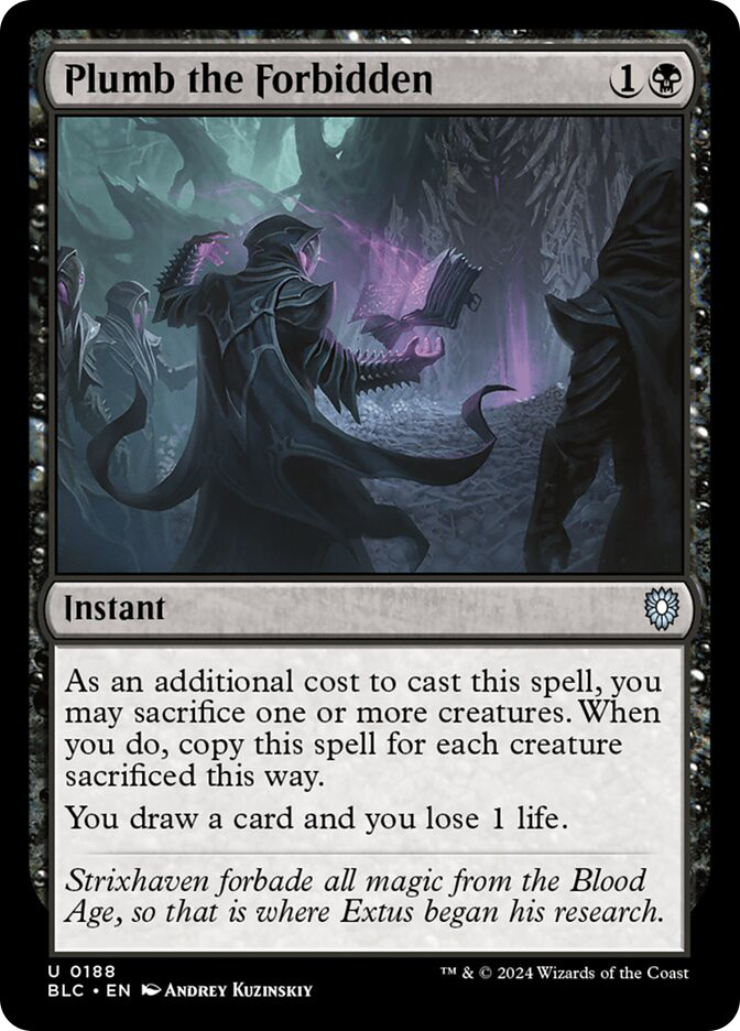 Plumb the Forbidden\nBloomburrow Commander\nSingle\nMagic The Gathering